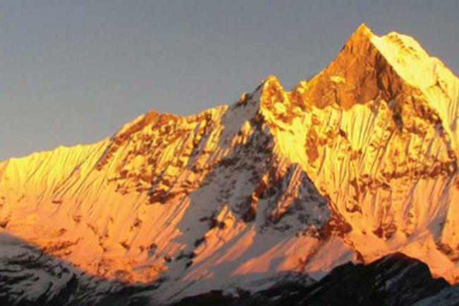 Sunrise on Annapurna PEAK in Nepal